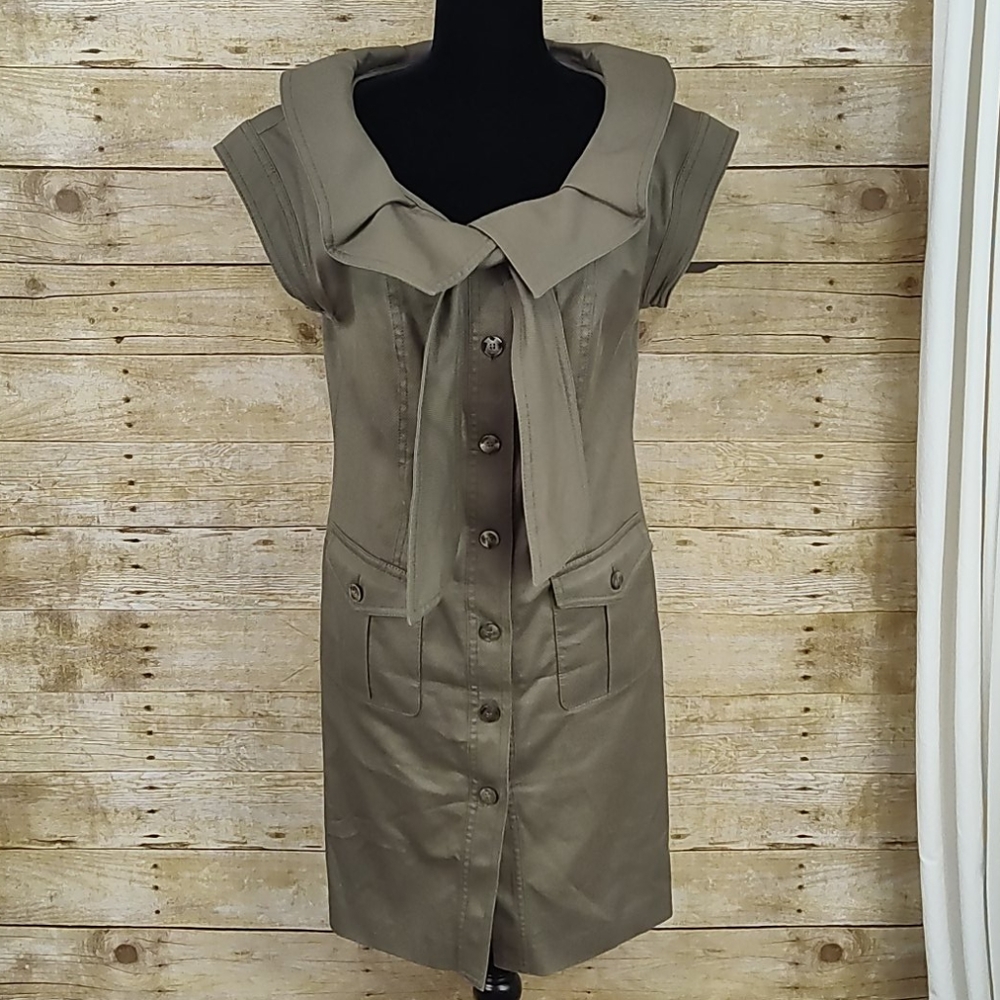 Escada Button Front Military Style Dress
